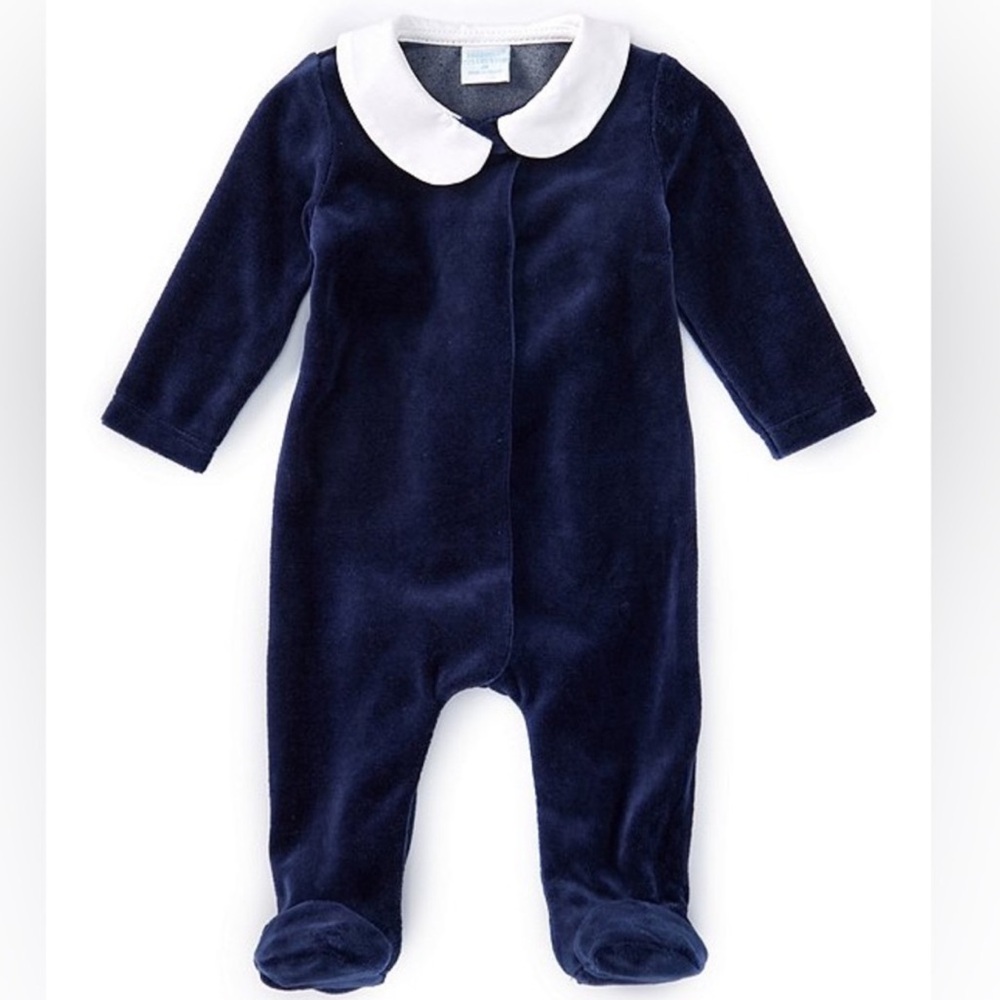 Edgehill Collection Navy Footie with White Collar